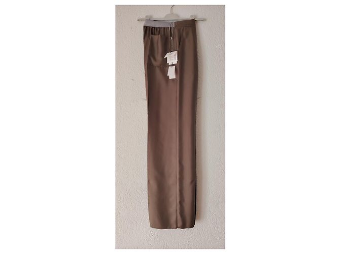 PANTALONES DE PIJAMA DE SEDA HERMÈS. Caqui - vista 2