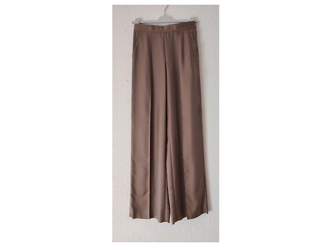 PANTALONES DE PIJAMA DE SEDA HERMÈS. Caqui - vista 4