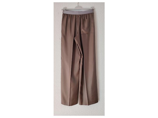PANTALONES DE PIJAMA DE SEDA HERMÈS. Caqui - vista 6
