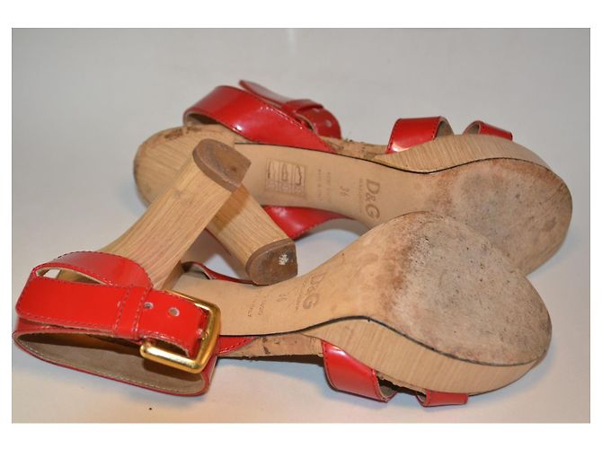 Sandali D&G in vernice rossa Taglia 36 Rosso - vista 7