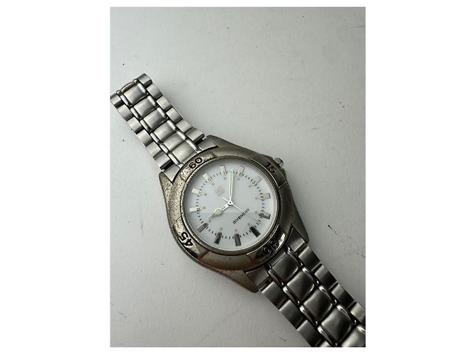 Vintage Givenchy Quarz Stahl Uhr Silber - Ansicht 2