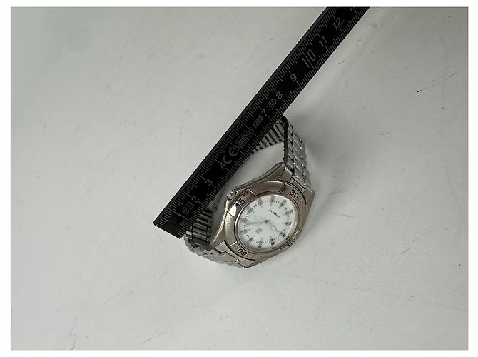Vintage Givenchy Quarz Stahl Uhr Silber - Ansicht 7