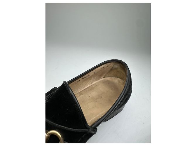 Vintage Gucci Wildleder Slipper mit schwarzem Pferdebit - Ansicht 3