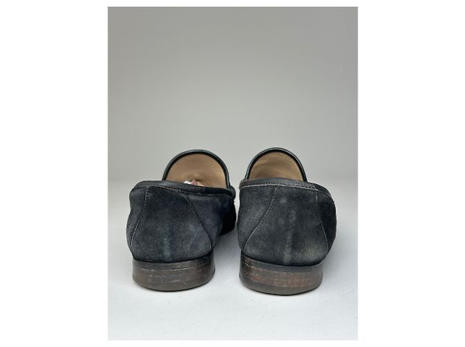 Vintage Gucci Wildleder Slipper mit schwarzem Pferdebit - Ansicht 7