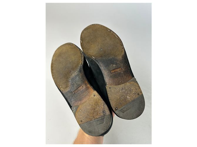 Vintage Gucci Wildleder Slipper mit schwarzem Pferdebit - Ansicht 8