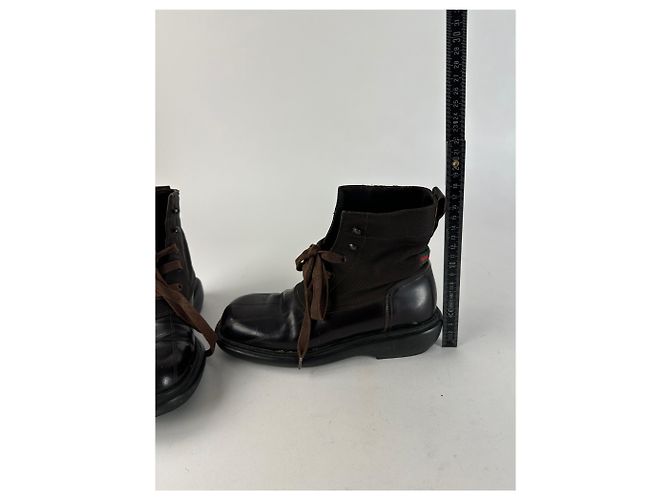 Stivali in pelle Gucci vintage neri e marroni 37 Marrone - vista 10