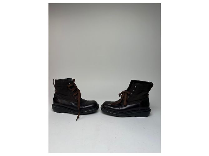 Stivali in pelle Gucci vintage neri e marroni 37 Marrone - vista 4