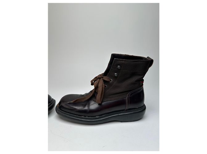 Stivali in pelle Gucci vintage neri e marroni 37 Marrone - vista 5