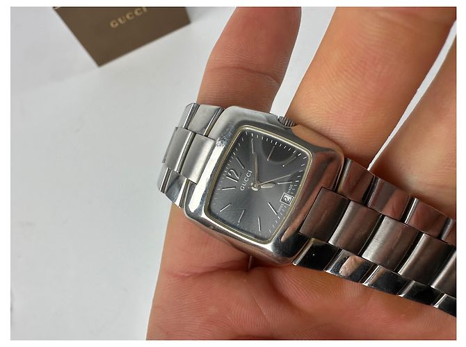 Vintage Gucci Stahl Quarz Uhr Silber - Ansicht 8