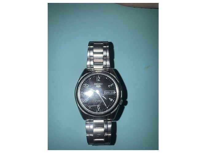 Reloj de Pulsera Seiko 5 Automático Negro Hardware de plata - vista 3