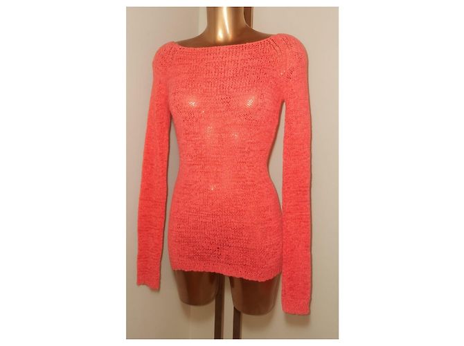 Autre Marque Korallenfarbener Pullover mit langen Ärmeln - Ansicht 3