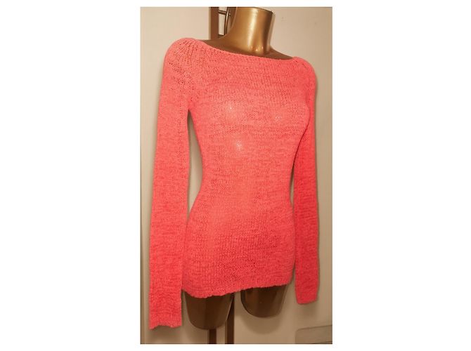 Autre Marque Korallenfarbener Pullover mit langen Ärmeln - Ansicht 4