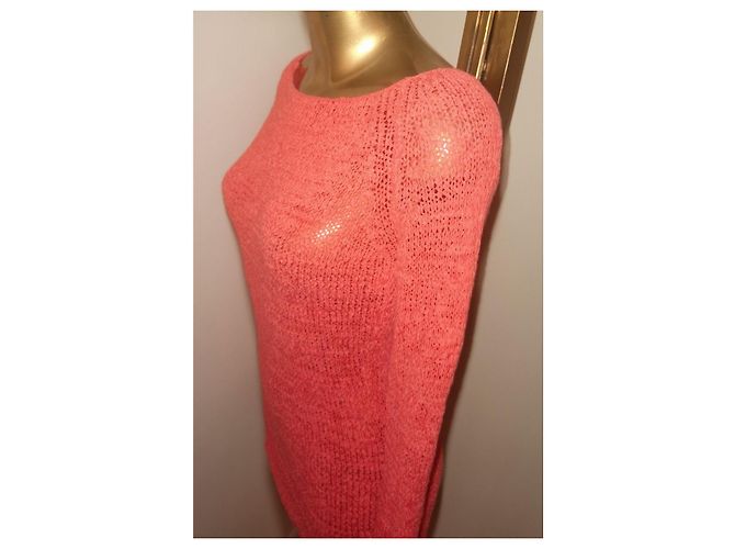 Autre Marque Korallenfarbener Pullover mit langen Ärmeln - Ansicht 7