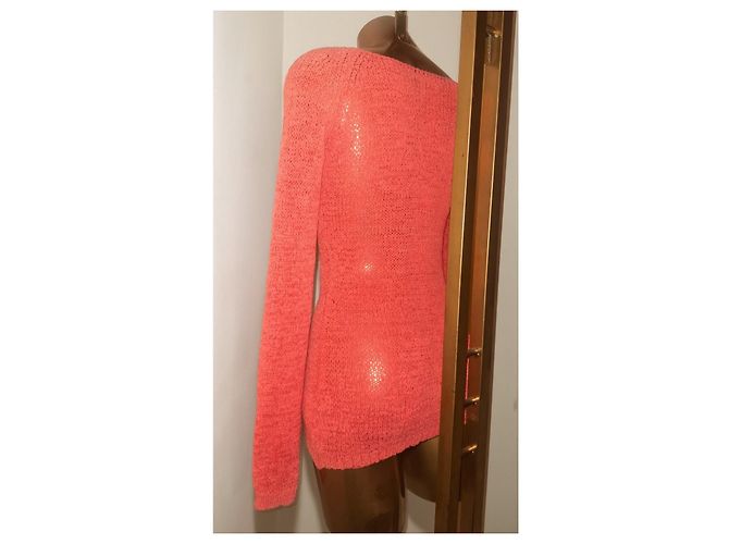 Autre Marque Korallenfarbener Pullover mit langen Ärmeln - Ansicht 8