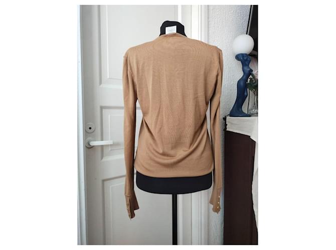 Chanel Pre-Owned & Karl Lagerfeld 04A 2004 Logo Wunderschöner Knopf Kamel Pullover - Ansicht 18
