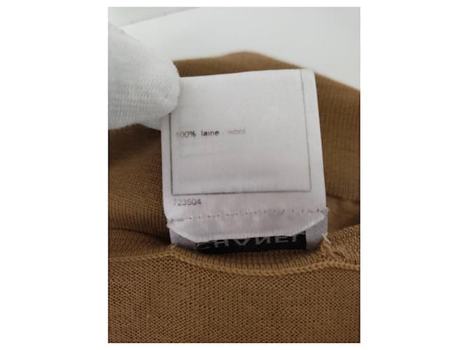 Chanel Pre-Owned & Karl Lagerfeld 04A 2004 Logo Wunderschöner Knopf Kamel Pullover - Ansicht 5