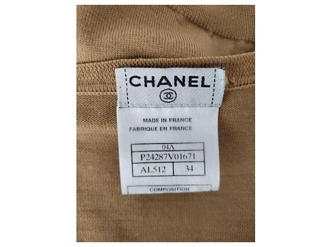 Chanel Pre-Owned & Karl Lagerfeld 04A 2004 Logo Wunderschöner Knopf Kamel Pullover - Ansicht 6