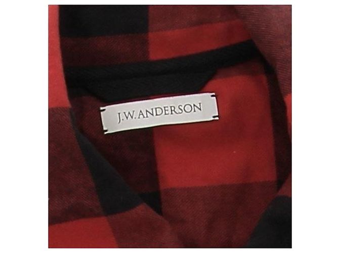 JW Anderson Camicia a quadri rossi e neri in lana Rosso - vista 5