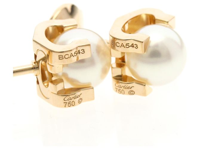 Juste un Clou Orecchini C De Cartier Perla Oro Rosa () Orecchini a Perno Oro Rosa - vista 4