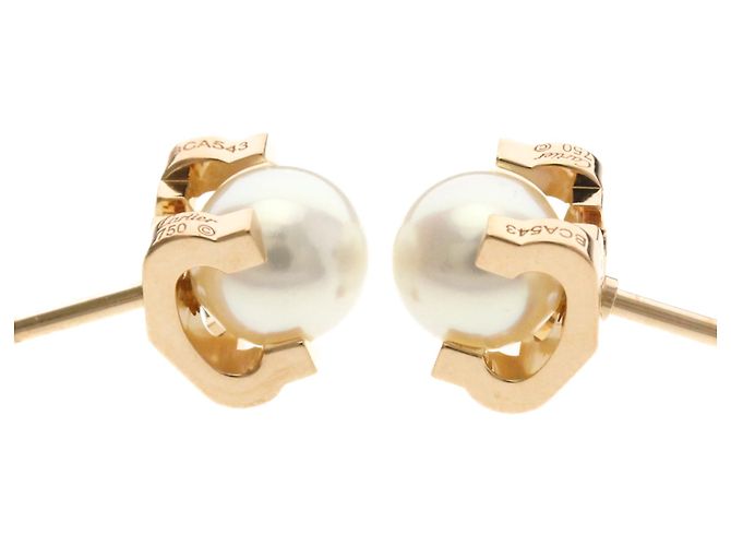 Juste un Clou Orecchini C De Cartier Perla Oro Rosa () Orecchini a Perno Oro Rosa - vista 6