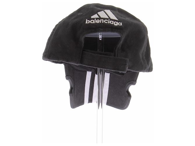 Autre Marque Cappellino in cotone nero BALENCIAGA x ADIDAS - vista 2