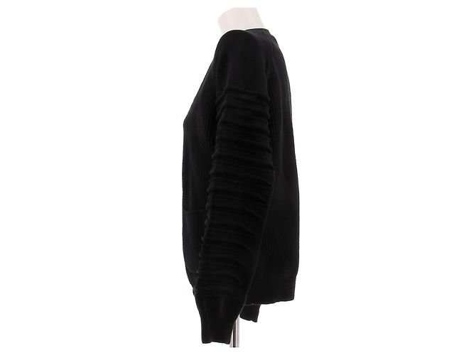 Alexander Wang Schwarzer Cardigan mit weißen Streifen - Ansicht 4