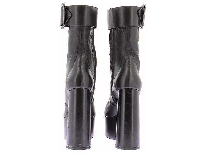 Saint Laurent Stivali neri con tacco e piattaforma in pelle Nero - vista 5