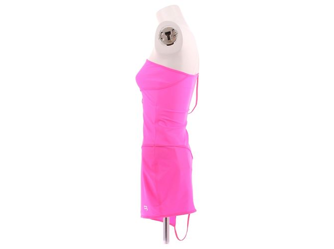 Balenciaga Vestido Corto Rosa Fluorescente - vista 4