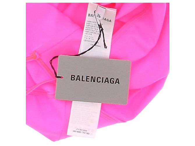 Balenciaga Vestido Corto Rosa Fluorescente - vista 6
