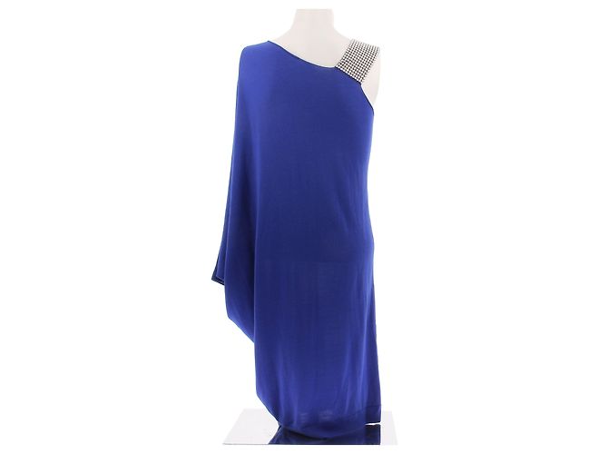 Balmain Blaue einärmelige Wollkleid - Ansicht 2