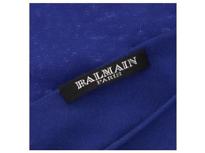Balmain Blaue einärmelige Wollkleid - Ansicht 5