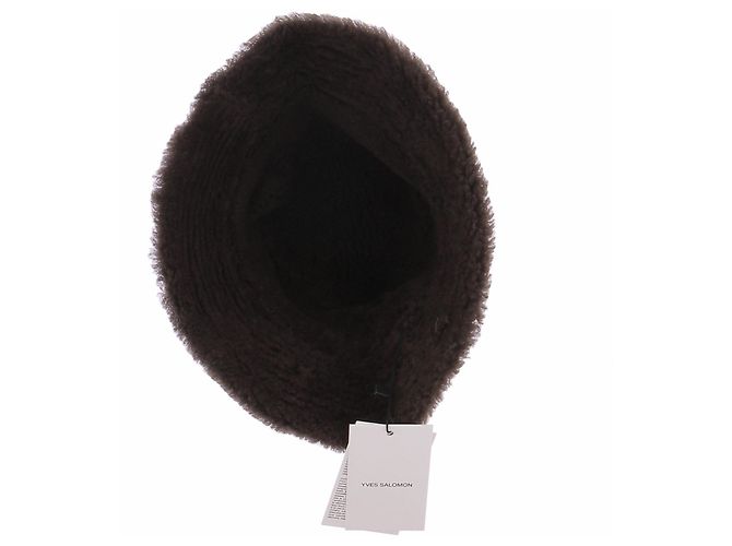 Cappello bob in finta pelliccia marrone Yves Salomon - vista 7