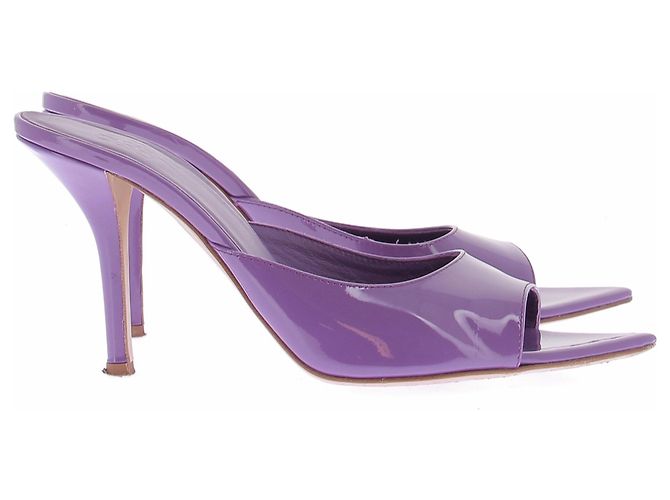 Autre Marque Mules violettes en cuir - vue 2