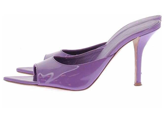 Autre Marque Mules violettes en cuir - vue 3