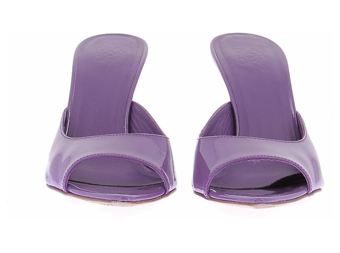 Autre Marque Mules violettes en cuir - vue 4