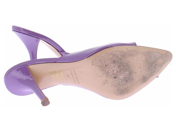 Autre Marque Mules violettes en cuir - vue 7