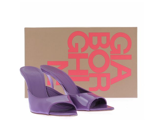 Autre Marque Mules violettes en cuir - vue 8