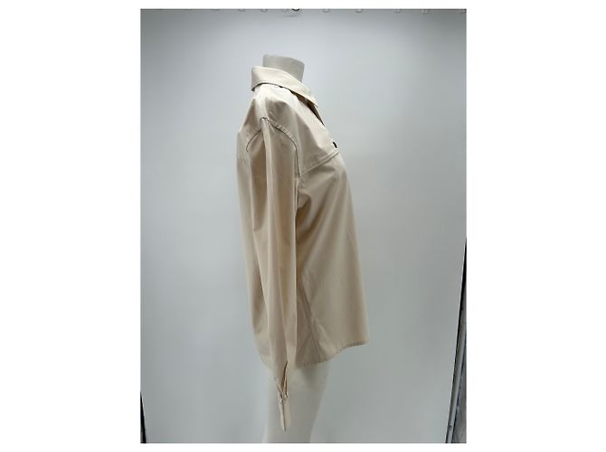 Autre Marque Camicia FIGARET in cotone beige con tasca Taglia S - vista 3