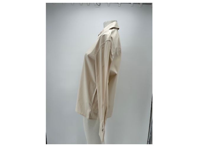 Autre Marque Camicia FIGARET in cotone beige con tasca Taglia S - vista 4