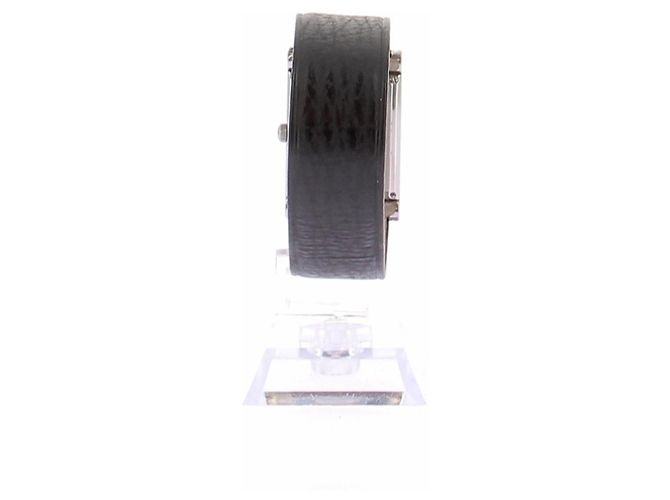 Boucheron Relógio "Reflet" em aço e couro preto - vista 2