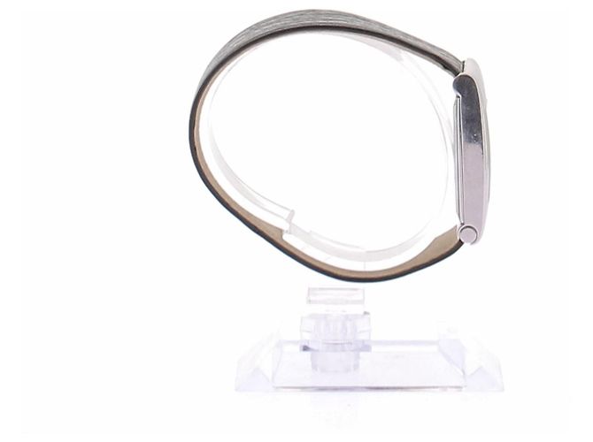 Boucheron Relógio "Reflet" em aço e couro preto - vista 3