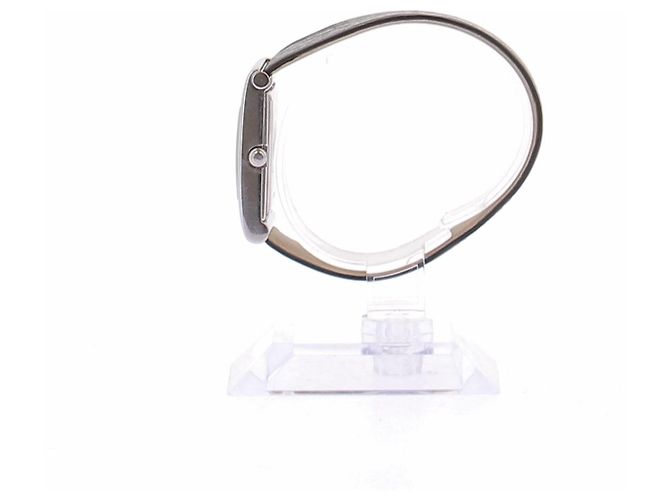 Boucheron Relógio "Reflet" em aço e couro preto - vista 4