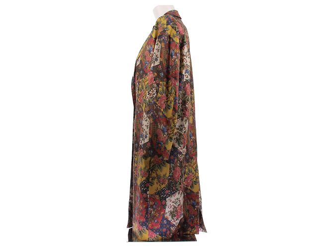 Alberto Biani Chaqueta larga con estampado de seda Multicolor - vista 4