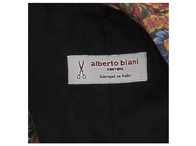 Alberto Biani Chaqueta larga con estampado de seda Multicolor - vista 5
