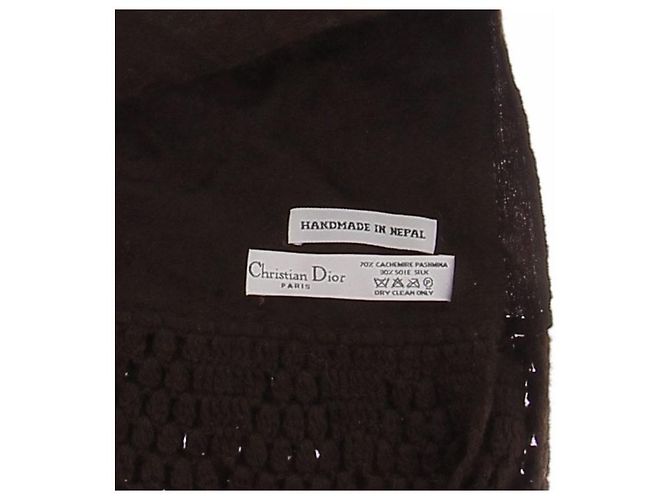 Dior Brauner Cashmere-Schal - Ansicht 3