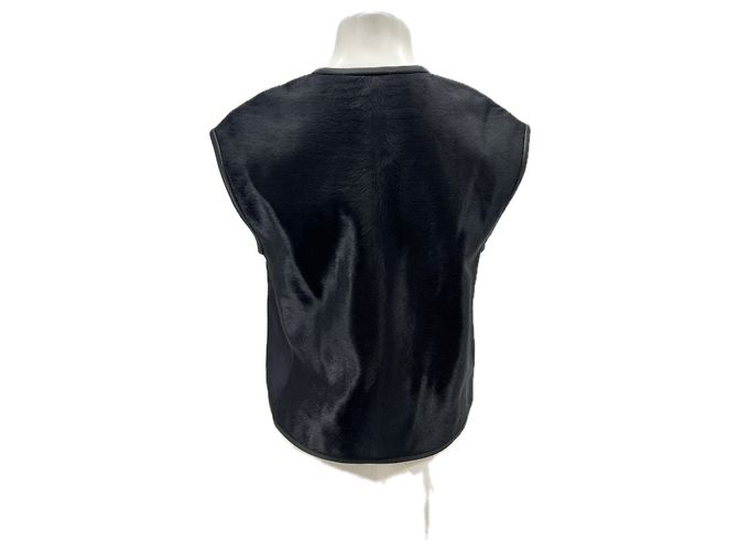 Autre Marque Schwarze Felllederjacke - Ansicht 2
