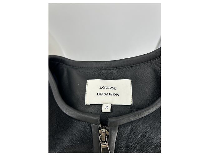 Autre Marque Schwarze Felllederjacke - Ansicht 5