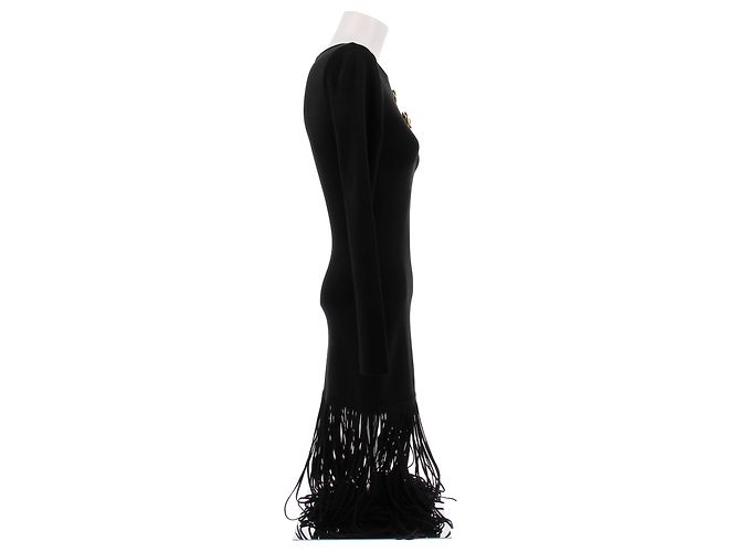 Autre Marque Fransen-Kleid "Rosette" in Schwarz - Ansicht 3