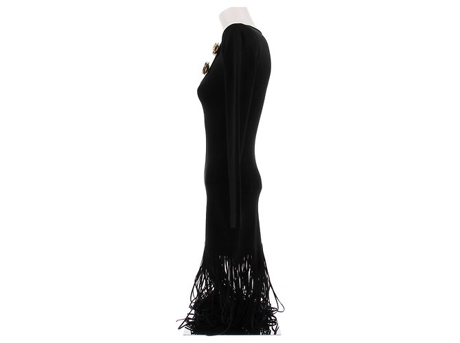 Autre Marque Fransen-Kleid "Rosette" in Schwarz - Ansicht 4