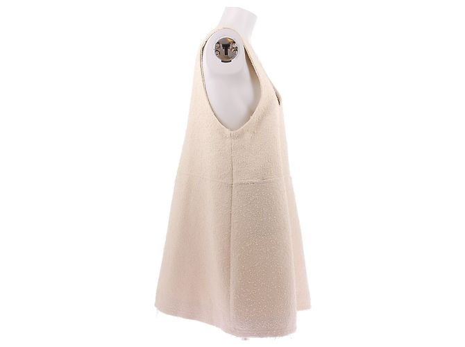 Autre Marque ELEH Creme Kleid ärmellos V Ausschnitt Beige - Ansicht 3